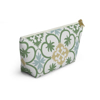 Portugal Tile Accessory Pouch w T-bottom in Green